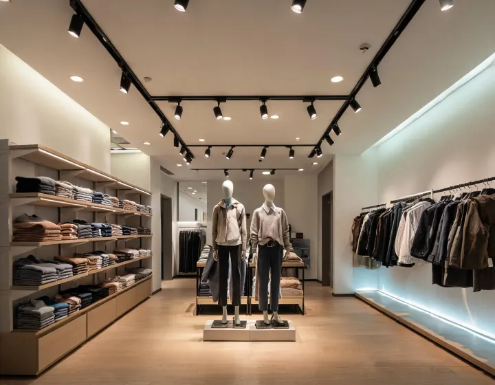 Commercial spaces with coordinated lighting