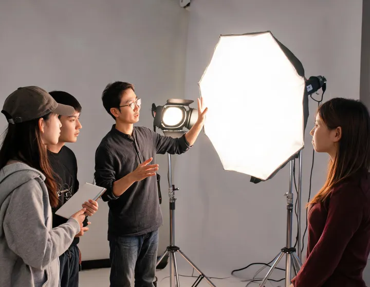 Specifier comparing lighting samples